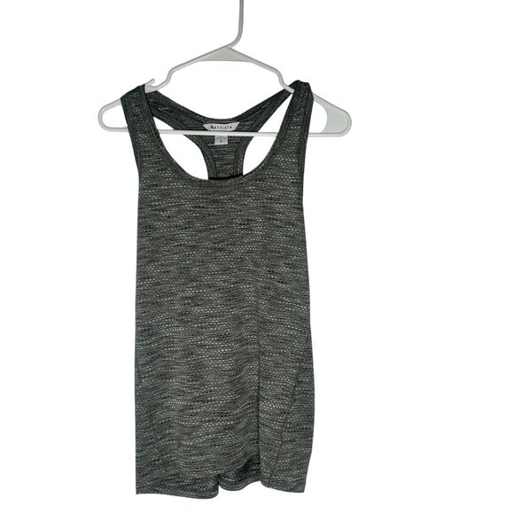 Athleta Ultimate Scoop Mesh Tank Women's Size Small in Space Dye Green Gray EUC! - Picture 1 of 5